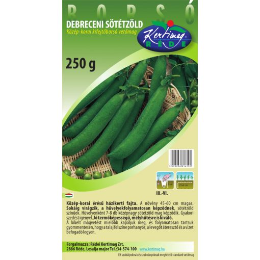 Rédei Kertimag DEBRECENI Borsó SÖTÉTZÖLD 500g. 30db/kr