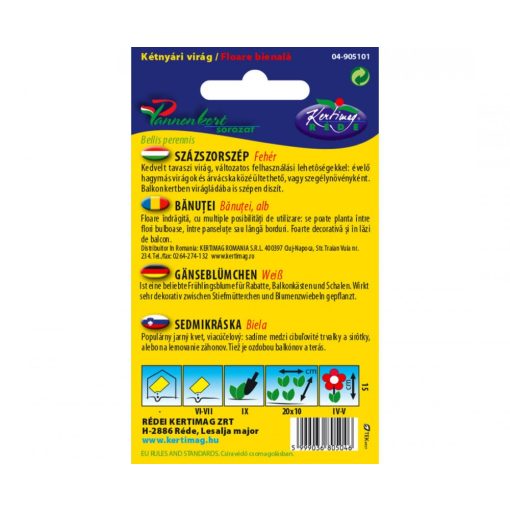 Rédei Kertimag Százszorszép Fehér vetőmag 0,2g A