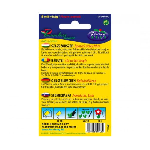 Rédei Kertimag Egyszerűvirágú Százszorszép Fehér vetőmag 0,2 g A