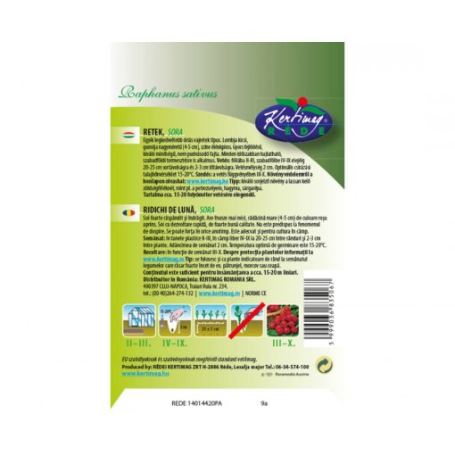 Rédei Kertimag Sora retek vetőmag 4g A